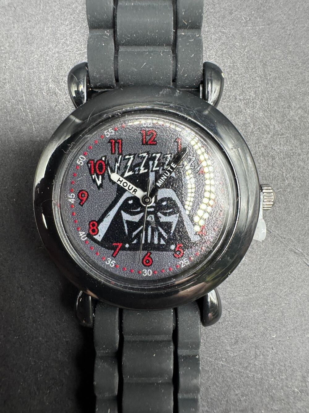 Star Wars Kids' Plastic Time Teacher Analog Quartz Black Silicone Strap Watch